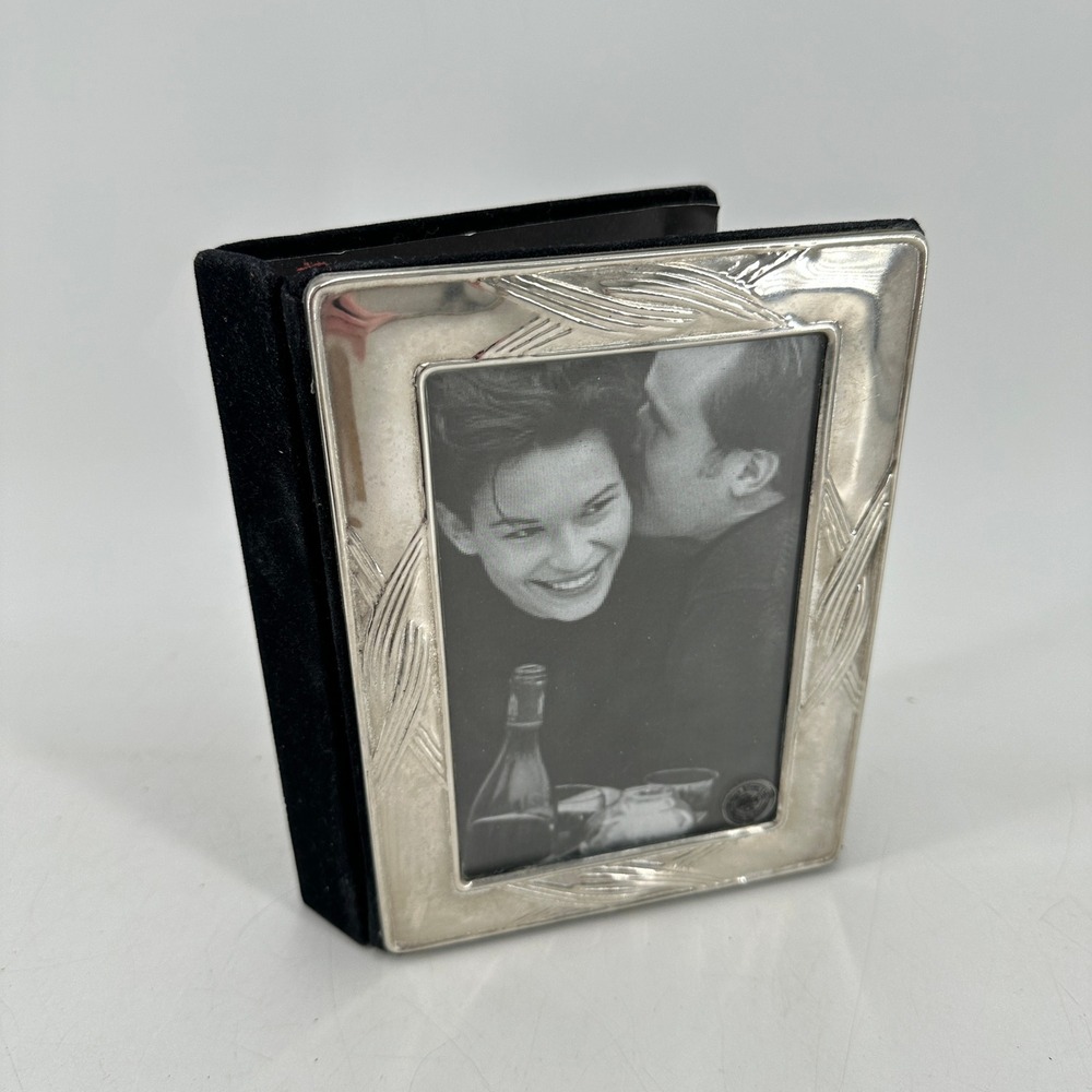 Cunill Silver Sterling Front Art Deco Black Velvet Photo Album Memory Book